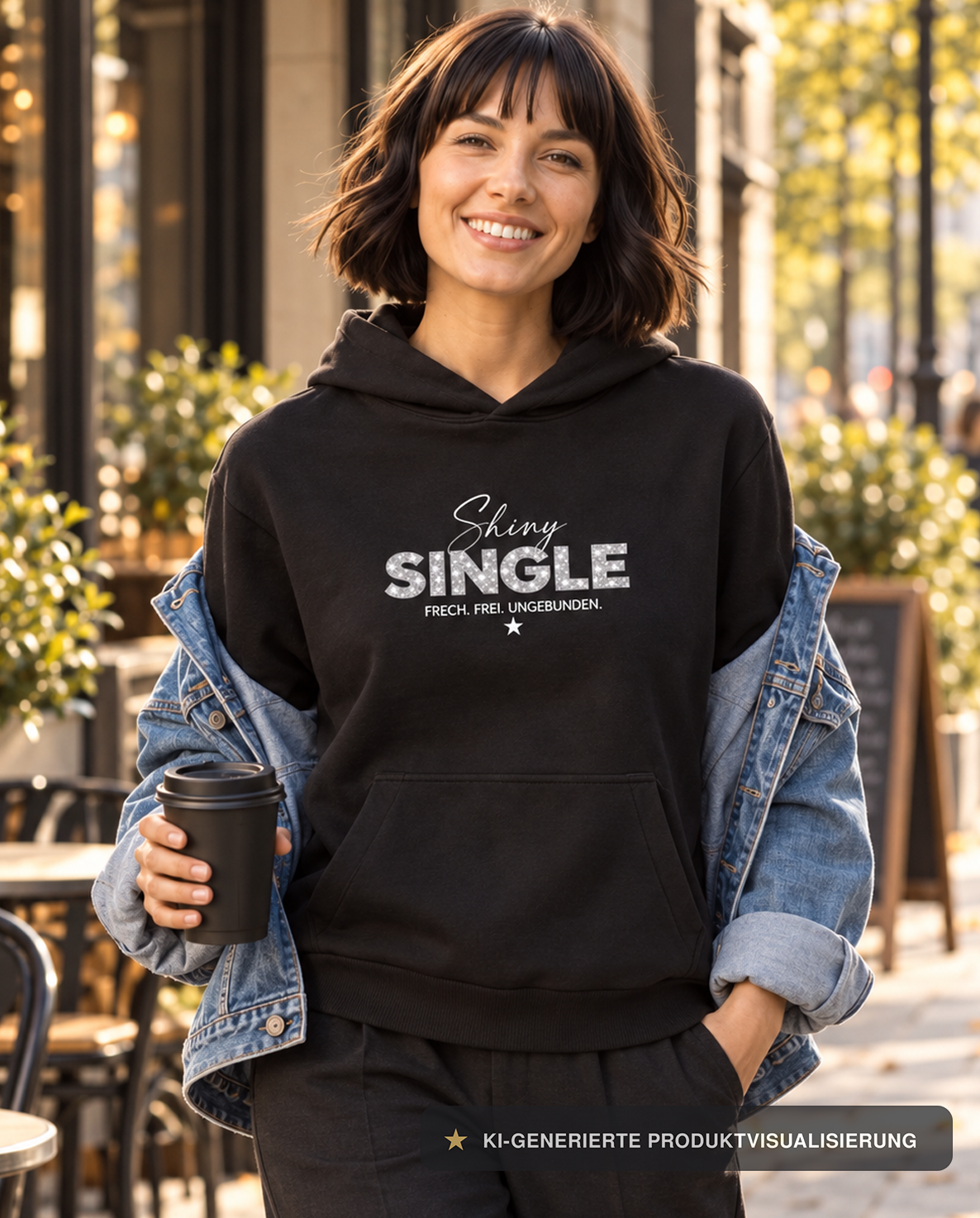 ★★★ SHINY SINGLE HOODIE ★ FRECH. FREI. UNGEBUNDEN.